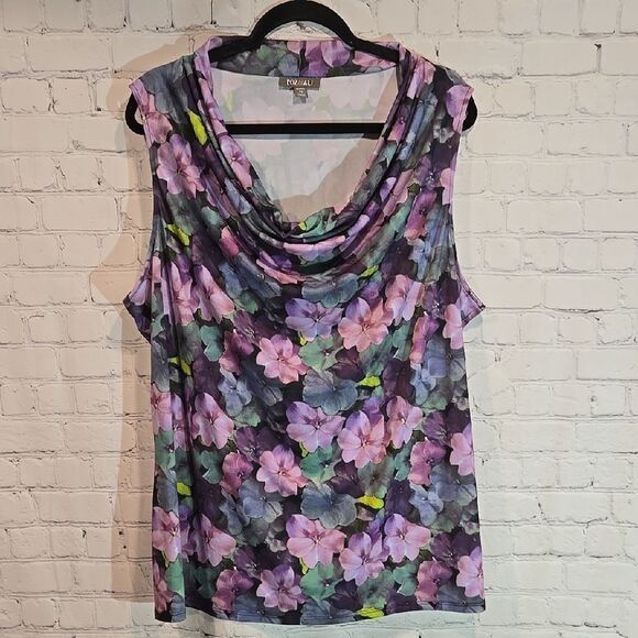 Roz & Ali Floral Plus Size 2x Top - Picture 1 of 9